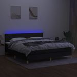 Casa si Gradina - Mobilier - Paturi si accesorii - Paturi - Pat cu arcuri, saltea si LED, negru, 180x200 cm, textil - Infinity.ro