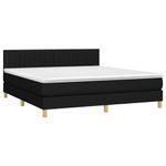 Casa si Gradina - Mobilier - Paturi si accesorii - Paturi - Pat cu arcuri, saltea si LED, negru, 180x200 cm, textil - Infinity.ro