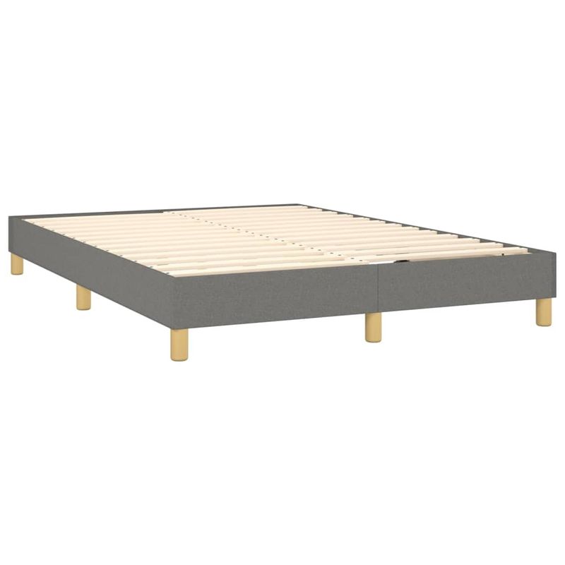 Casa si Gradina - Mobilier - Paturi si accesorii - Paturi - Pat cu arcuri, saltea si LED, gri inchis, 140x200 cm, textil - Infinity.ro