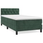 Casa si Gradina - Mobilier - Paturi si accesorii - Paturi - Pat box spring cu saltea, verde inchis, 80x200 cm, catifea - Infinity.ro