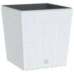 Casa si Gradina - Gradinarit si plante - Plante si ghivece - Ghivece si suporturi - Jardiniera cu interior detasabil, alb, 21 / 32 L, PP ratan - Infinity.ro