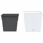 Casa si Gradina - Gradinarit si plante - Plante si ghivece - Ghivece si suporturi - Jardiniera cu interior detasabil, alb, 21 / 32 L, PP ratan - Infinity.ro