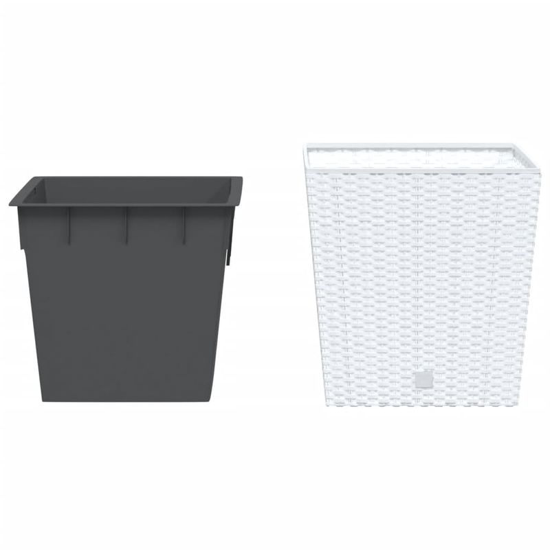 Casa si Gradina - Gradinarit si plante - Plante si ghivece - Ghivece si suporturi - Jardiniera cu interior detasabil, alb, 21 / 32 L, PP ratan - Infinity.ro