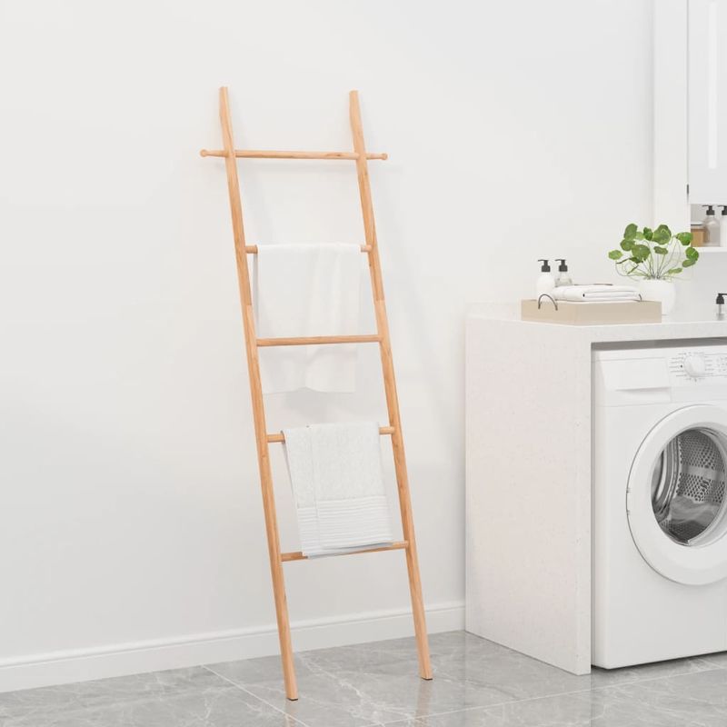 Casa si Gradina - Sanitare - Suporturi si accesorii baie - Suporturi baie - Scara pentru prosoape, 170 cm, lemn masiv de nuc - Infinity.ro