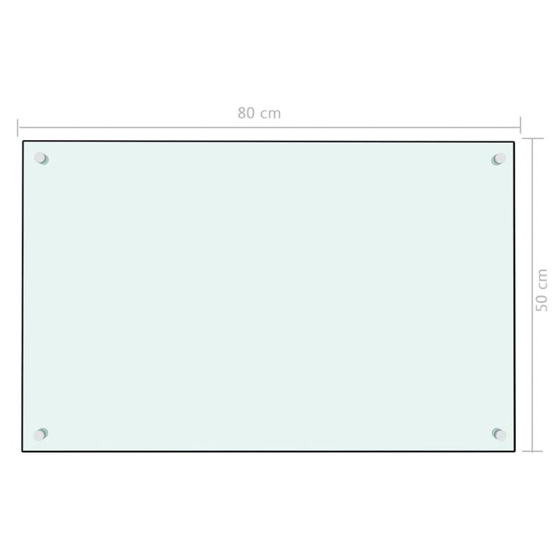 Casa si Gradina - Sanitare - Chiuveta bucatarie si accesorii - Accesorii chiuvete - Panou antistropi de bucatarie, alb, 80x50 cm, sticla securizata - Infinity.ro