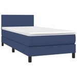 Casa si Gradina - Mobilier - Paturi si accesorii - Paturi - Pat cu arcuri, saltea si LED, albastru, 90x190 cm, textil - Infinity.ro