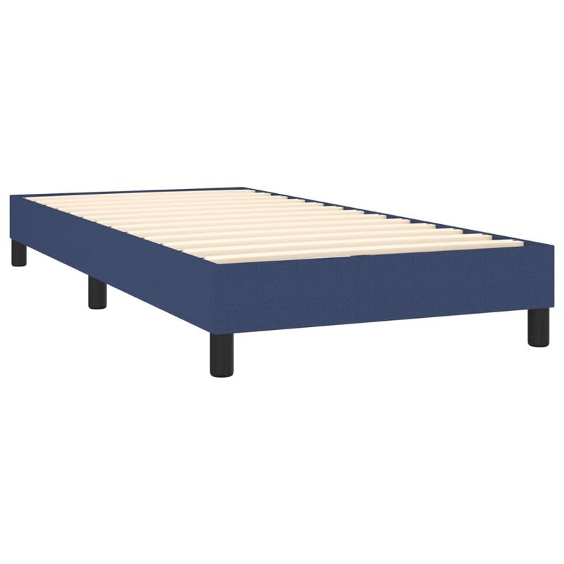 Casa si Gradina - Mobilier - Paturi si accesorii - Paturi - Pat cu arcuri, saltea si LED, albastru, 90x190 cm, textil - Infinity.ro