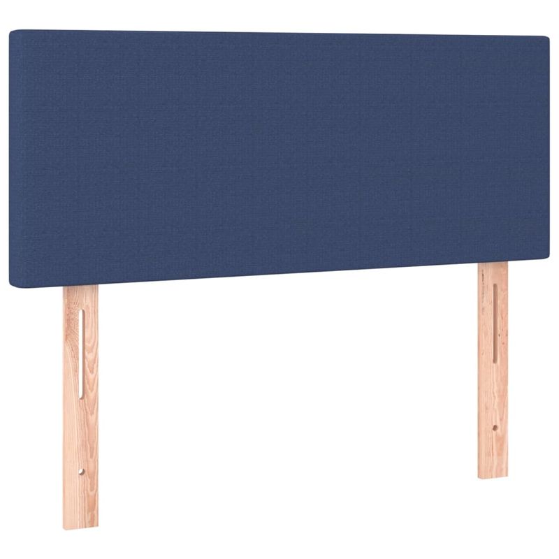 Casa si Gradina - Mobilier - Paturi si accesorii - Paturi - Pat cu arcuri, saltea si LED, albastru, 90x190 cm, textil - Infinity.ro