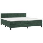 Casa si Gradina - Mobilier - Paturi si accesorii - Paturi - Pat cu arcuri, saltea si LED, verde inchis, 200x200 cm, catifea - Infinity.ro