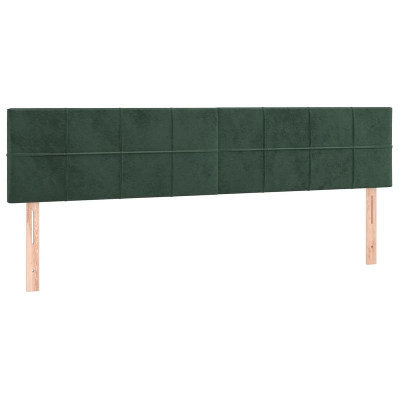 Casa si Gradina - Mobilier - Paturi si accesorii - Paturi - Pat cu arcuri, saltea si LED, verde inchis, 200x200 cm, catifea - Infinity.ro