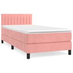 Casa si Gradina - Mobilier - Paturi si accesorii - Paturi - Pat box spring cu saltea, roz, 90x200 cm, catifea - Infinity.ro