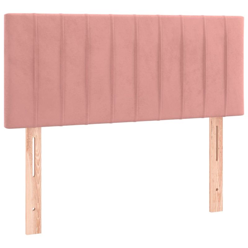 Casa si Gradina - Mobilier - Paturi si accesorii - Paturi - Pat box spring cu saltea, roz, 90x200 cm, catifea - Infinity.ro