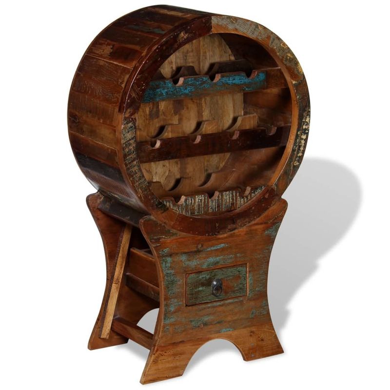 Casa si Gradina - Bucatarie si vesela - Accesorii bar - Suporturi bauturi - Suport de vin pentru 10 sticle, lemn masiv reciclat - Infinity.ro