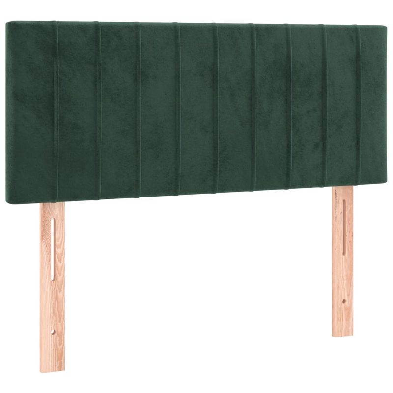Casa si Gradina - Mobilier - Paturi si accesorii - Paturi - Pat cu arcuri, saltea si LED, verde inchis, 90x190 cm, catifea - Infinity.ro