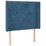 Casa si Gradina - Mobilier - Paturi si accesorii - Paturi - Pat cu arcuri, saltea si LED, bleumarin, 90x190 cm, catifea - Infinity.ro