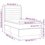 Casa si Gradina - Mobilier - Paturi si accesorii - Paturi - Pat cu arcuri, saltea si LED, bleumarin, 90x190 cm, catifea - Infinity.ro