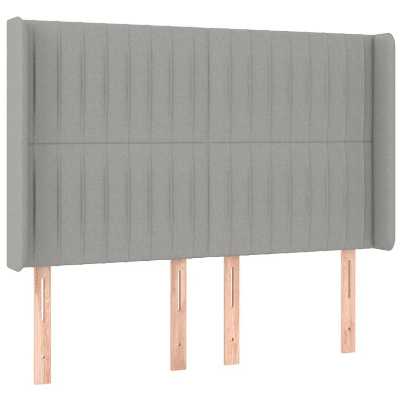 Casa si Gradina - Mobilier - Paturi si accesorii - Paturi - Pat cu arcuri, saltea si LED, gri deschis, 140x190 cm, textil - Infinity.ro