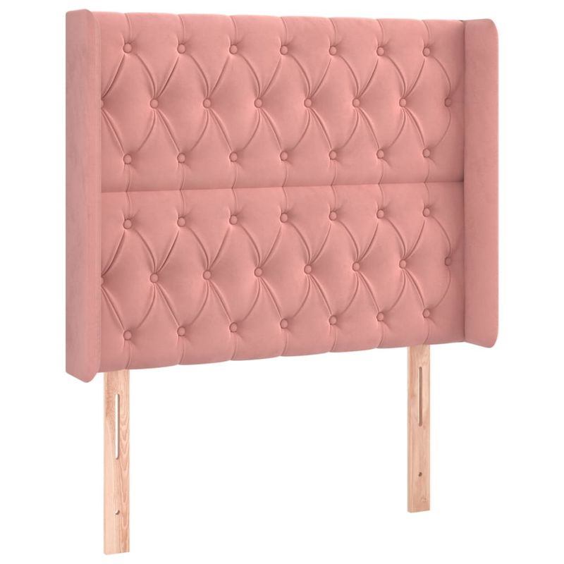 Casa si Gradina - Mobilier - Paturi si accesorii - Paturi - Pat cu arcuri, saltea si LED, roz, 100x200 cm, catifea - Infinity.ro