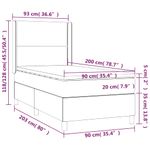Casa si Gradina - Mobilier - Paturi si accesorii - Paturi - Pat cu arcuri, cu saltea si LED, gri, 90x200 cm, piele eco - Infinity.ro