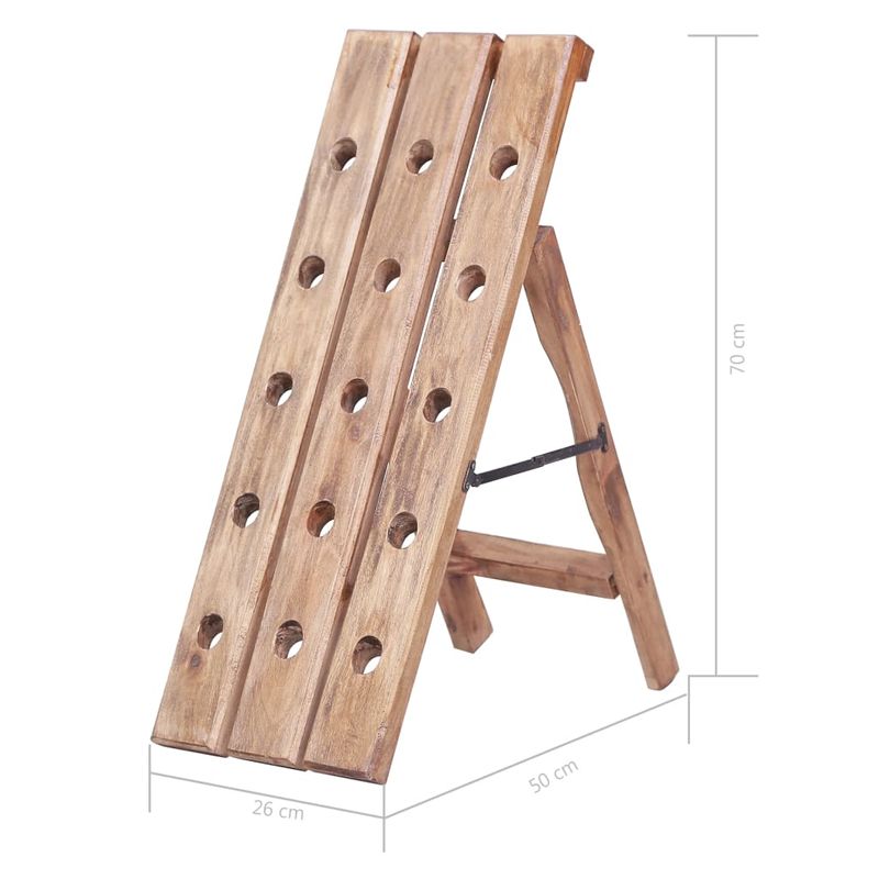 Casa si Gradina - Bucatarie si vesela - Accesorii bar - Suporturi bauturi - Suport de vin pentru 15 sticle 26x50x70 cm lemn masiv reciclat - Infinity.ro