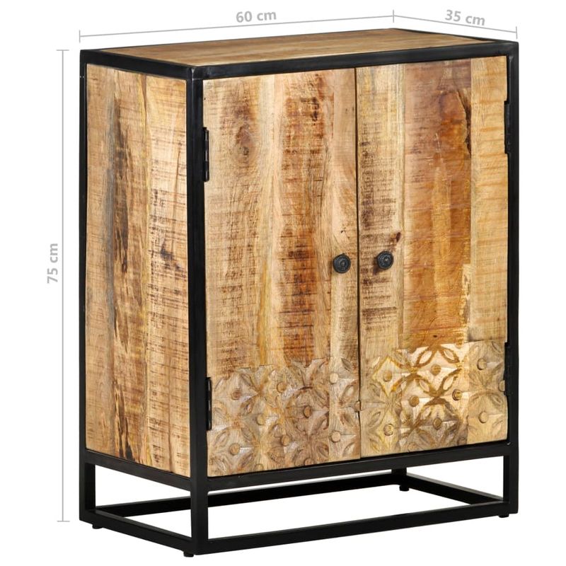 Casa si Gradina - Mobilier - Comode si corpuri - Comode - Servanta sculptata manual, 60x35x75 cm, lemn masiv de mango - Infinity.ro