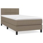Casa si Gradina - Mobilier - Paturi si accesorii - Paturi - Pat box spring cu saltea, gri taupe, 90x190 cm, textil - Infinity.ro