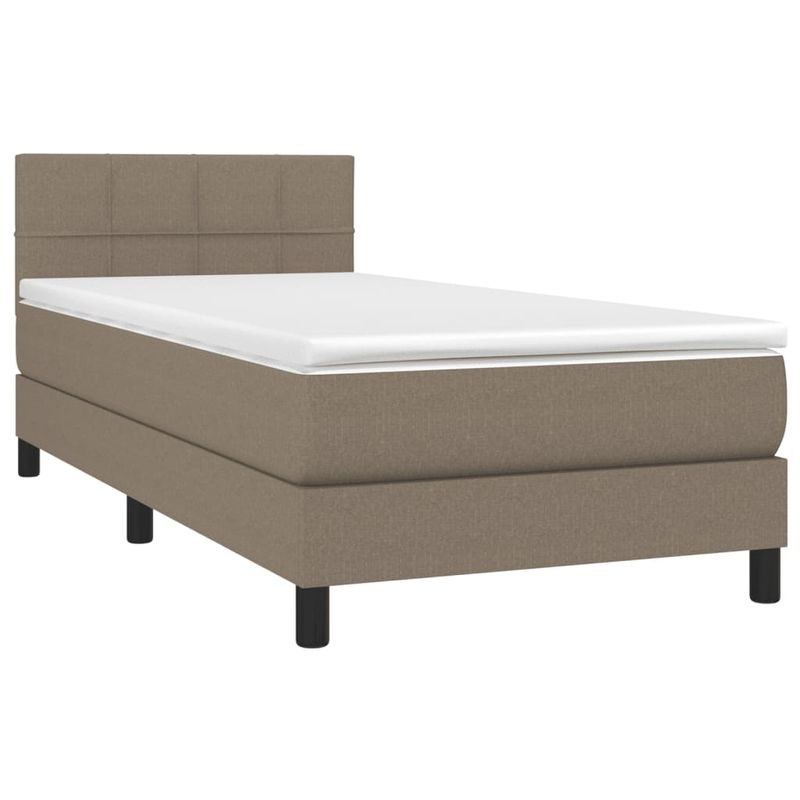 Casa si Gradina - Mobilier - Paturi si accesorii - Paturi - Pat box spring cu saltea, gri taupe, 90x190 cm, textil - Infinity.ro