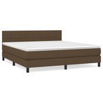 Casa si Gradina - Mobilier - Paturi si accesorii - Paturi - Pat box spring cu saltea, maro inchis, 160x200 cm, textil - Infinity.ro