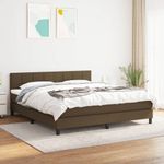 Casa si Gradina - Mobilier - Paturi si accesorii - Paturi - Pat box spring cu saltea, maro inchis, 160x200 cm, textil - Infinity.ro