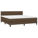 Casa si Gradina - Mobilier - Paturi si accesorii - Paturi - Pat box spring cu saltea, maro inchis, 160x200 cm, textil - Infinity.ro