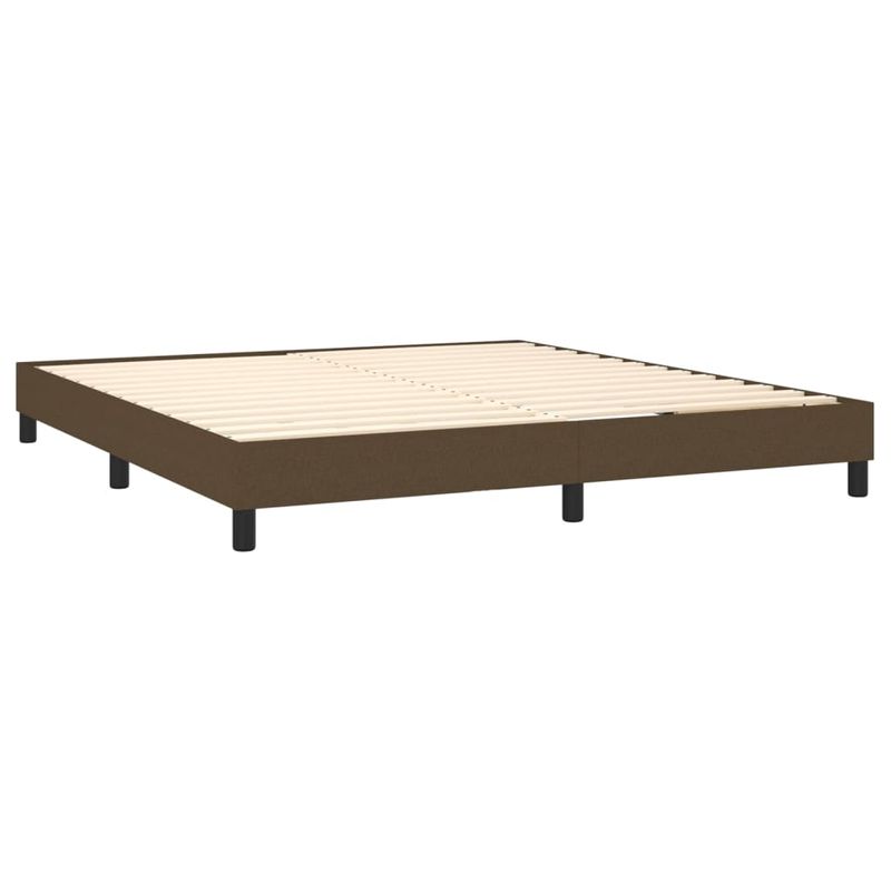 Casa si Gradina - Mobilier - Paturi si accesorii - Paturi - Pat box spring cu saltea, maro inchis, 160x200 cm, textil - Infinity.ro