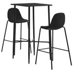 Casa si Gradina - Mobilier - Seturi de mobilier - Seturi bucatarie - Set mobilier de bar, 3 piese, negru, material textil - Infinity.ro