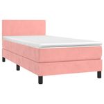 Casa si Gradina - Mobilier - Paturi si accesorii - Paturi - Pat box spring cu saltea, roz, 90x190 cm, catifea - Infinity.ro