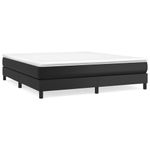 Casa si Gradina - Mobilier - Paturi si accesorii - Paturi - Pat box spring cu saltea, negru, 160x200 cm, piele ecologica - Infinity.ro