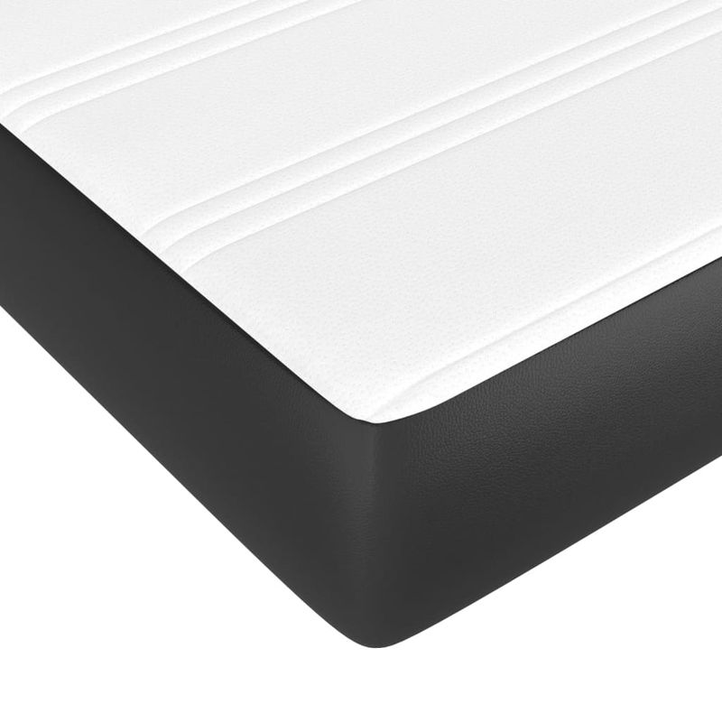 Casa si Gradina - Mobilier - Paturi si accesorii - Paturi - Pat box spring cu saltea, negru, 160x200 cm, piele ecologica - Infinity.ro