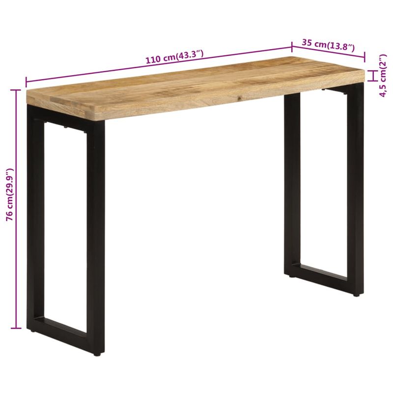 Casa si Gradina - Mobilier - Comode si corpuri - Console - Masa consola, 110x35x76 cm, lemn masiv de mango brut - Infinity.ro