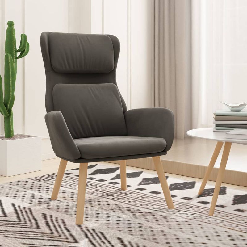 Casa si Gradina - Mobilier - Scaune si fotolii - Fotolii - Fotoliu de relaxare, gri inchis, catifea - Infinity.ro