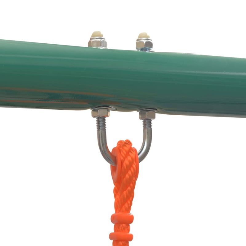 Jucarii, Copii si Bebe - Jucarii si jocuri - Jucarii de exterior - Spatii de joaca si accesorii - Set de leagane cu tobogan si 3 locuri, portocaliu - Infinity.ro