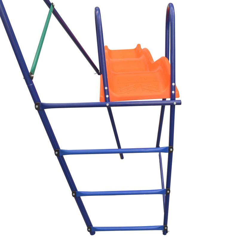 Jucarii, Copii si Bebe - Jucarii si jocuri - Jucarii de exterior - Spatii de joaca si accesorii - Set de leagane cu tobogan si 3 locuri, portocaliu - Infinity.ro