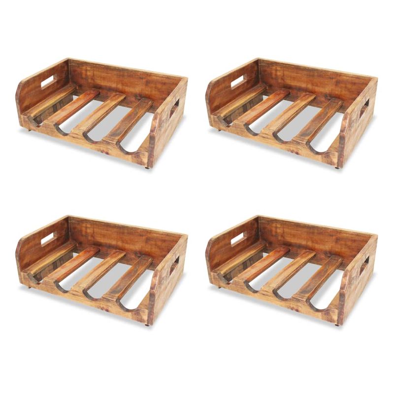 Casa si Gradina - Bucatarie si vesela - Accesorii bar - Suporturi bauturi - Suport de vinuri pentru 16 sticle, lemn masiv reciclat - Infinity.ro