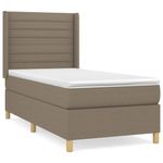Casa si Gradina - Mobilier - Paturi si accesorii - Paturi - Pat box spring cu saltea, gri taupe, 100x200 cm, textil - Infinity.ro