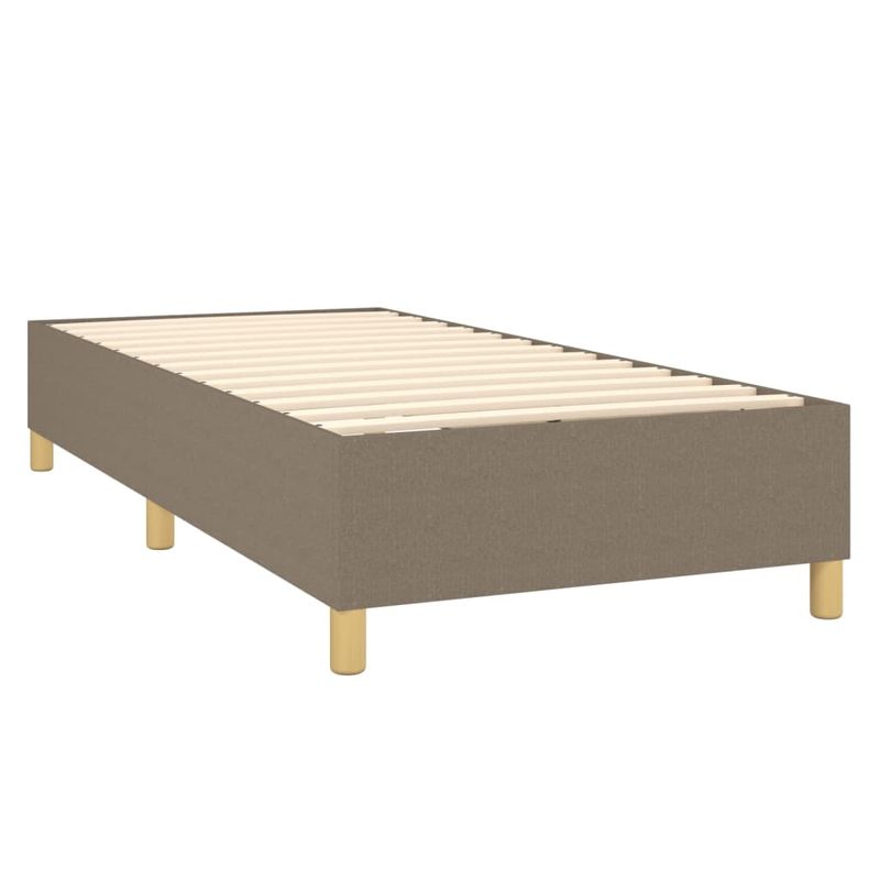 Casa si Gradina - Mobilier - Paturi si accesorii - Paturi - Pat box spring cu saltea, gri taupe, 100x200 cm, textil - Infinity.ro