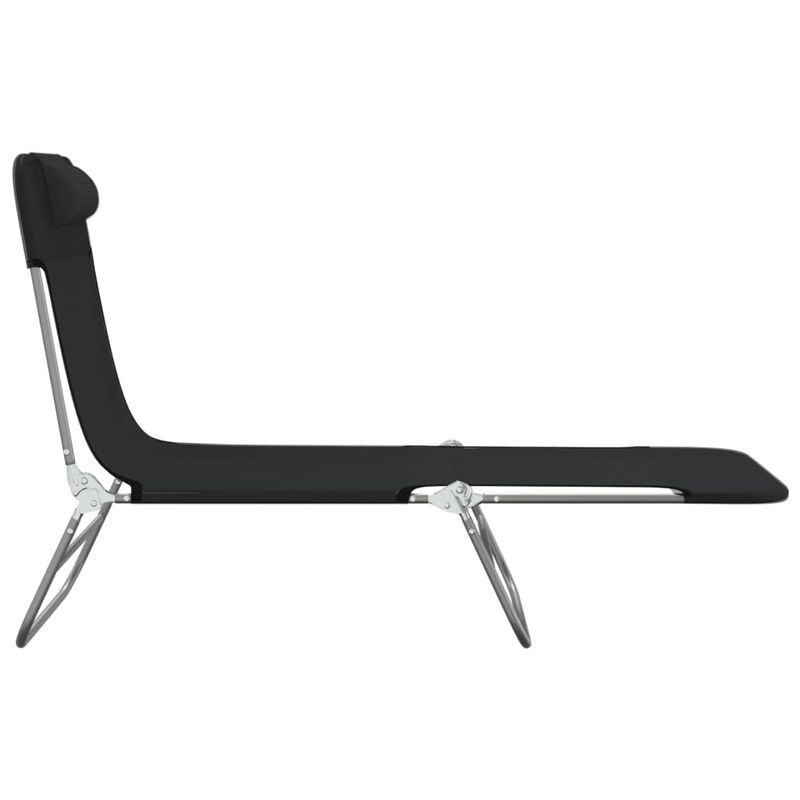Casa si Gradina - Gradina si terasa - Mobilier exterior - Scaune si sezlonguri gradina - Sezlonguri pliante, 2 buc., negru, textilena si otel - Infinity.ro