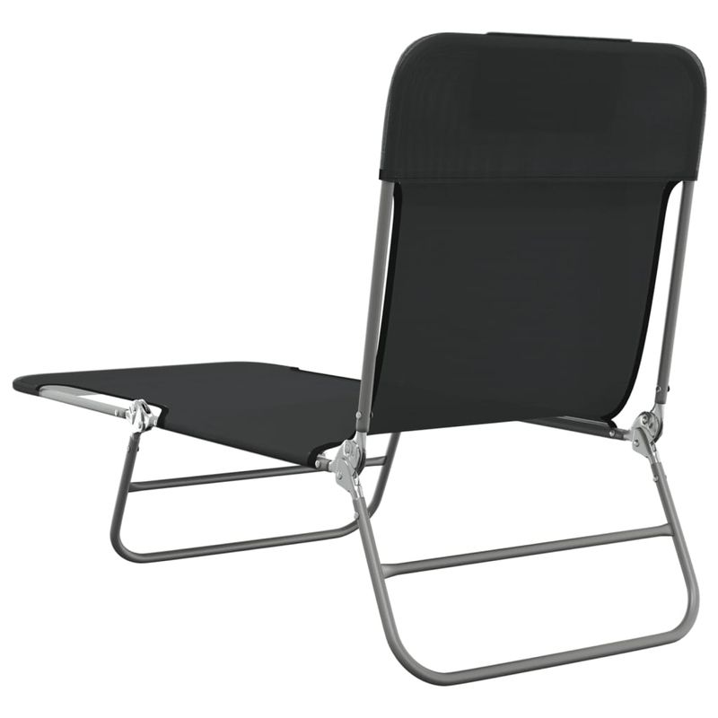 Casa si Gradina - Gradina si terasa - Mobilier exterior - Scaune si sezlonguri gradina - Sezlonguri pliante, 2 buc., negru, textilena si otel - Infinity.ro