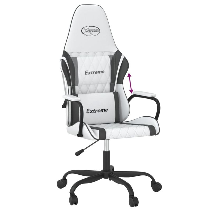 PC, gaming si accesorii - Gaming - Accesorii gaming - Scaune gaming - Scaun de jocuri, alb si negru, piele ecologica - Infinity.ro