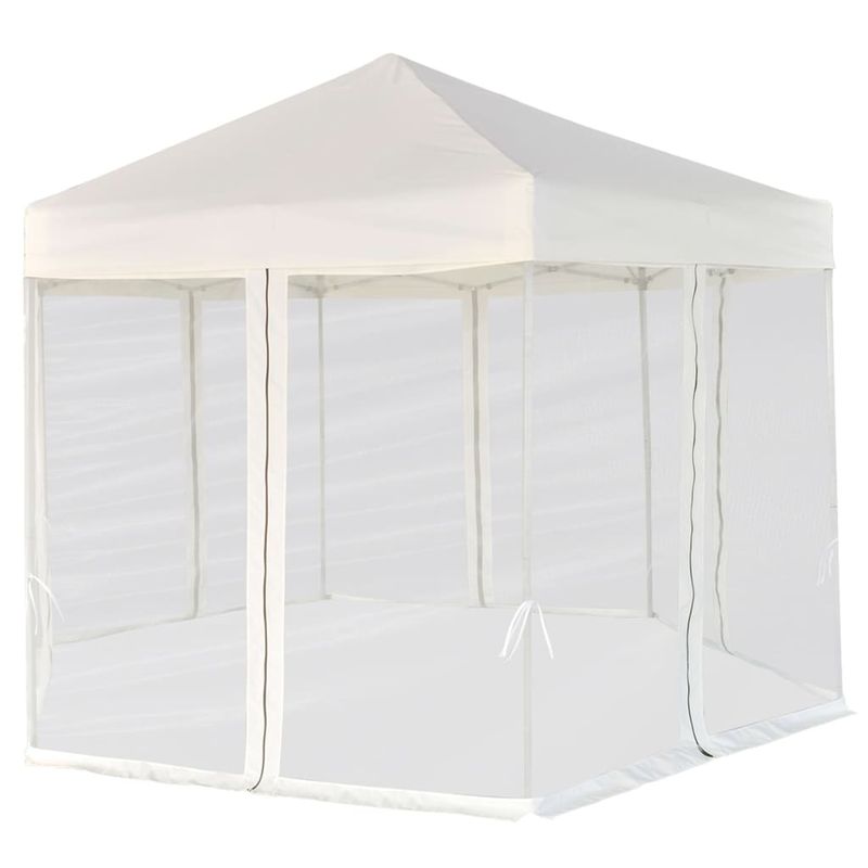 Casa si Gradina - Gradina si terasa - Umbrele si pavilioane - Umbrele - Copertina pliabila hexagonala, 6 pereti, alb crem, 3,6 x 3,1 m - Infinity.ro