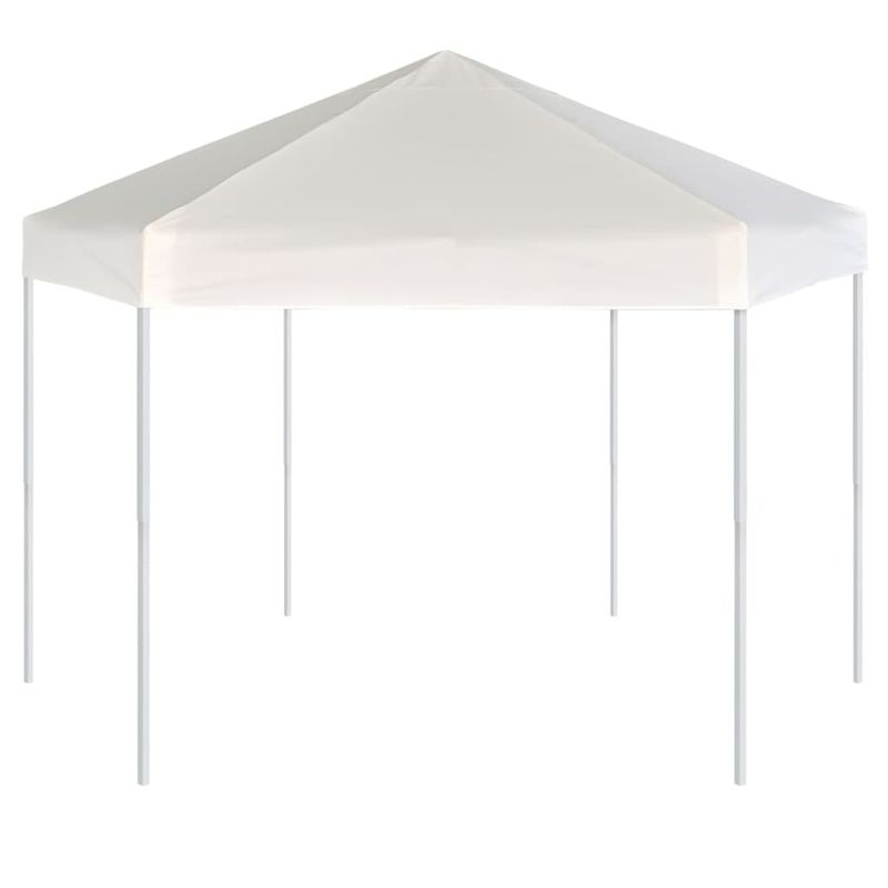 Casa si Gradina - Gradina si terasa - Umbrele si pavilioane - Umbrele - Copertina pliabila hexagonala, 6 pereti, alb crem, 3,6 x 3,1 m - Infinity.ro