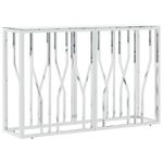 Casa si Gradina - Mobilier - Comode si corpuri - Console - Masa consola, argintiu, 110x30x70 cm, otel inoxidabil si sticla - Infinity.ro