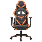 PC, gaming si accesorii - Gaming - Accesorii gaming - Scaune gaming - Scaun de gaming cu suport picioare, negru/oranj, piele eco - Infinity.ro