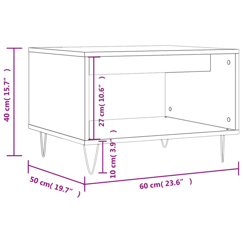 Casa si Gradina - Mobilier - Mese si birouri - Masute de cafea - Masuta de cafea, stejar sonoma, 60x50x40 cm, lemn prelucrat - Infinity.ro
